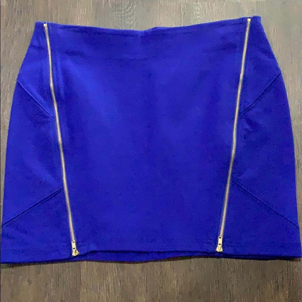 Royal blue mini skirt
